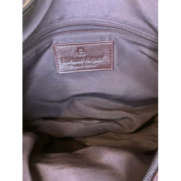 vintage leather aigner satchel purse, Shoulder Strap And Handles, Gold Accents - Picture 11 of 12